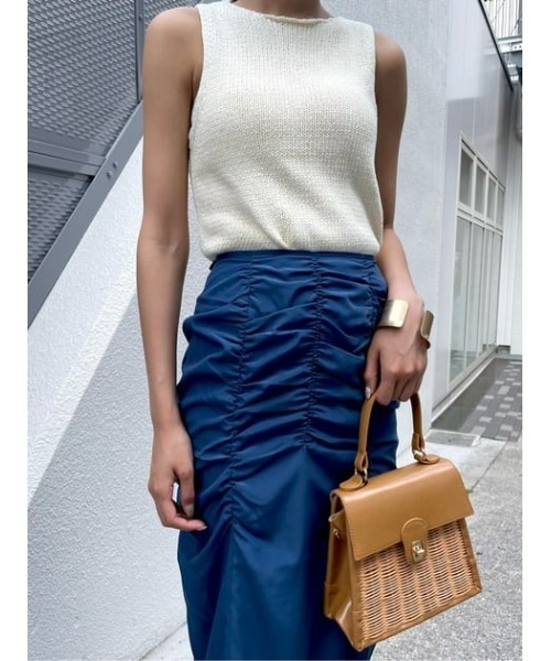 MOUSSY（マウジー）の「MINIMAL KNIT トップス（タンクトップ・レディース・アイボリー/ダークブラウン/グリーン・FREE）」の11枚目の写真