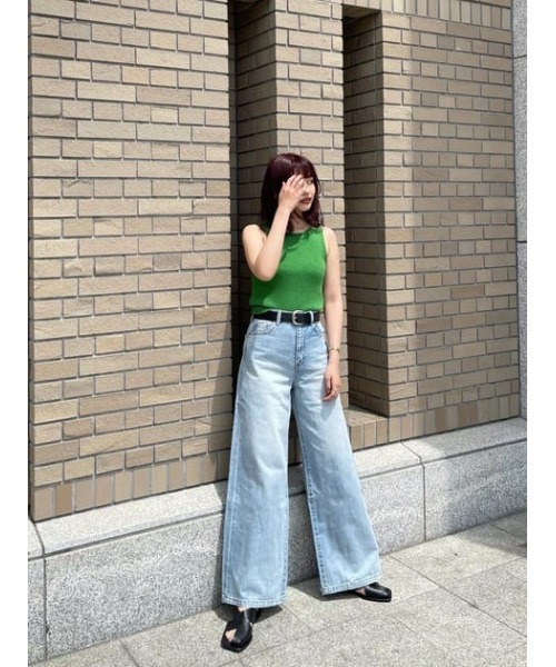 MOUSSY（マウジー）の「MINIMAL KNIT トップス（タンクトップ・レディース・アイボリー/ダークブラウン/グリーン・FREE）」の16枚目の写真