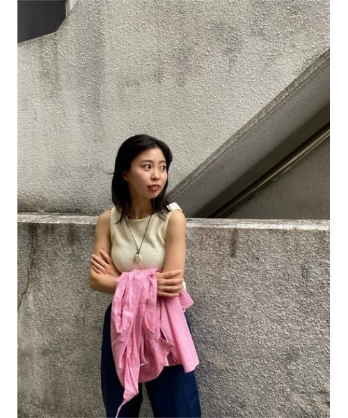 MOUSSY（マウジー）の「MINIMAL KNIT トップス（タンクトップ・レディース・アイボリー/ダークブラウン/グリーン・FREE）」の13枚目の写真