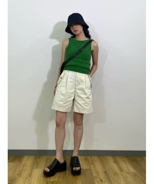 MOUSSY（マウジー）の「MINIMAL KNIT トップス（タンクトップ・レディース・アイボリー/ダークブラウン/グリーン・FREE）」の7枚目の写真