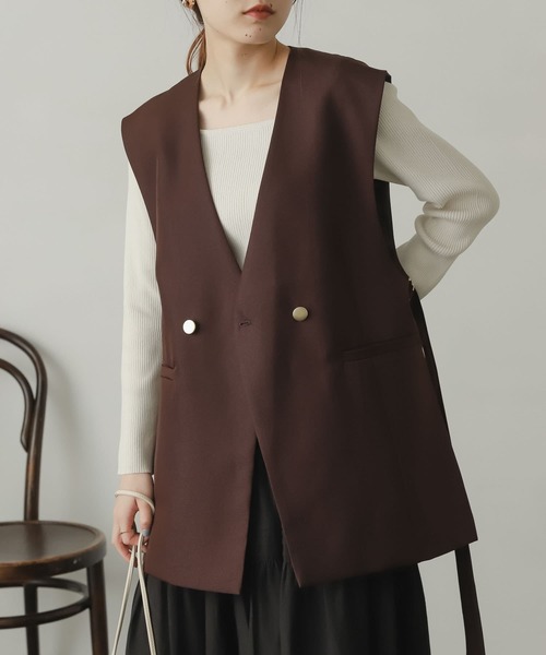 SENSE OF PLACE by URBAN RESEARCH(センスオブプレイスバイアーバンリサーチ)の「レイヤードスクエアネックコンパクトセーター(ニット/セーター・レディース・ミント/アイボリー/ブラック/パープル・ONE)」の21枚目の写真