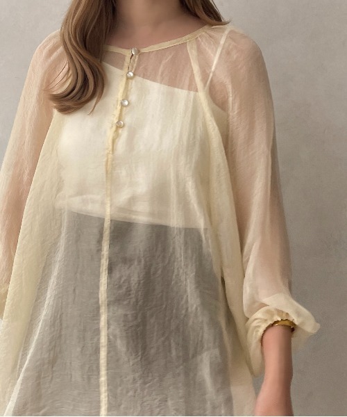 apres jour clair（アプレジュールクレア）の「【apres jour clair】シアーボウタイブラウス【ZOZOTOWN限定アイテム】（シャツ/ブラウス・レディース・アイボリー/オレンジ系その他/ブラック・フリー/X-LARGE）」の13枚目の写真