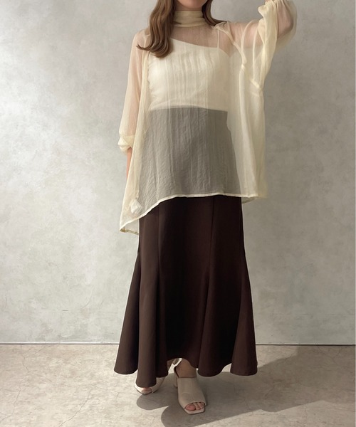 apres jour clair（アプレジュールクレア）の「【apres jour clair】シアーボウタイブラウス【ZOZOTOWN限定アイテム】（シャツ/ブラウス・レディース・アイボリー/オレンジ系その他/ブラック・フリー/X-LARGE）」の18枚目の写真