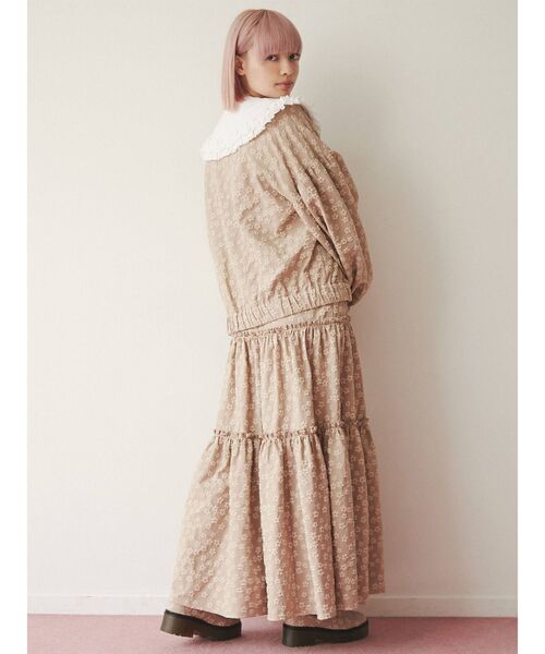 merry jenny（メリージェニー）の「おはなジャガードティアードスカート（スカート・レディース・ブラック/ベージュ・FREE）」の16枚目の写真