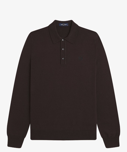 FRED PERRY(フレッドペリー)の「Classic Knitted Long Sleeve Shirt/クラシックニット長袖ポロシャツ(ポロシャツ・メンズ・ブラック/ネイビー/グリーン/ベージュ/ブラック系その他/ネイビー系/ダークグリーン/ブラック系その他2/ベージュ系その他/グリーン系その他/ネイビー系1/ブラウン/ネイビー系2・S/M/L)」の21枚目の写真