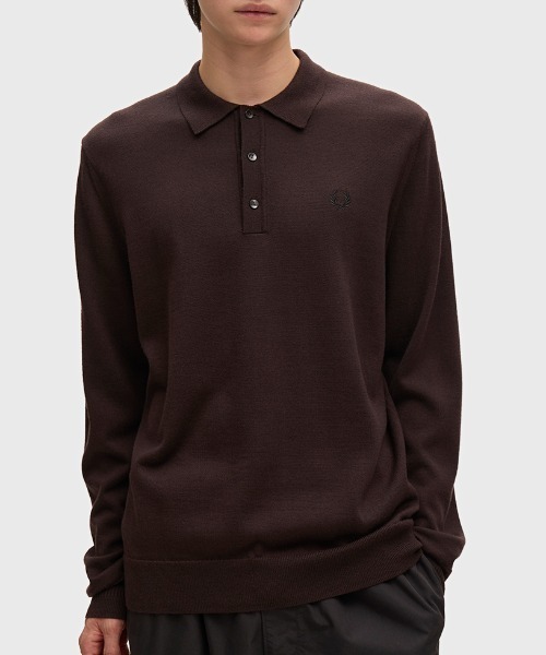 Classic Knitted Long Sleeve Shirt／クラシックニット長袖ポロシャツ