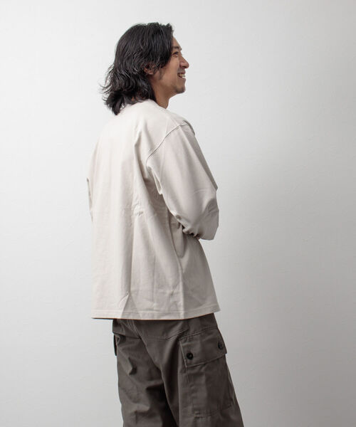 DANTON（ダントン）の「【DANTON/ダントン】CREW NECK P.O L/S ロンT #DT-C0133（Tシャツ/カットソー・メンズ・ホワイト/アイボリー/グレイッシュベージュ/グリーン・38/40/42/44）」の6枚目の写真