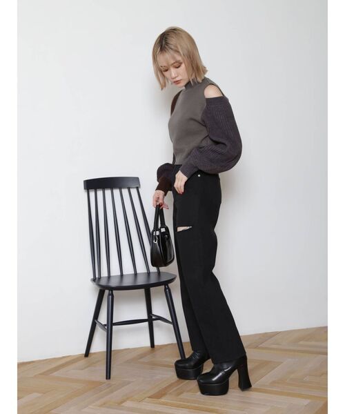 MURUA(ムルーア)の「カラーブロックボリュームニット(ニット/セーター・レディース・グレー/ブルー/アイボリー・FREE)」の22枚目の写真