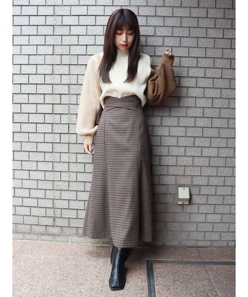 MURUA(ムルーア)の「カラーブロックボリュームニット(ニット/セーター・レディース・グレー/ブルー/アイボリー・FREE)」の16枚目の写真