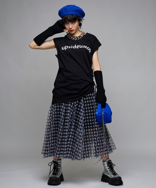 Narcissus（ナルシス）の「【Narcissus】チェックチュールスカート（スカート・レディース・ブラック/グレー・FREE）」の8枚目の写真