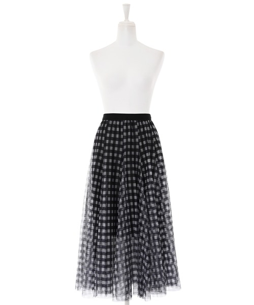 Narcissus（ナルシス）の「【Narcissus】チェックチュールスカート（スカート・レディース・ブラック/グレー・FREE）」の3枚目の写真