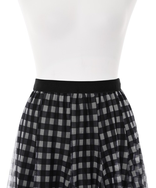 Narcissus（ナルシス）の「【Narcissus】チェックチュールスカート（スカート・レディース・ブラック/グレー・FREE）」の4枚目の写真