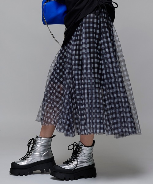 Narcissus（ナルシス）の「【Narcissus】チェックチュールスカート（スカート・レディース・ブラック/グレー・FREE）」の18枚目の写真