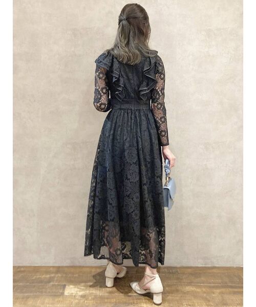 dazzlin（ダズリン）の「レースフリルフレアワンピース（ワンピース・レディース・ブラック/ピンク/ベージュ・FREE）」の20枚目の写真