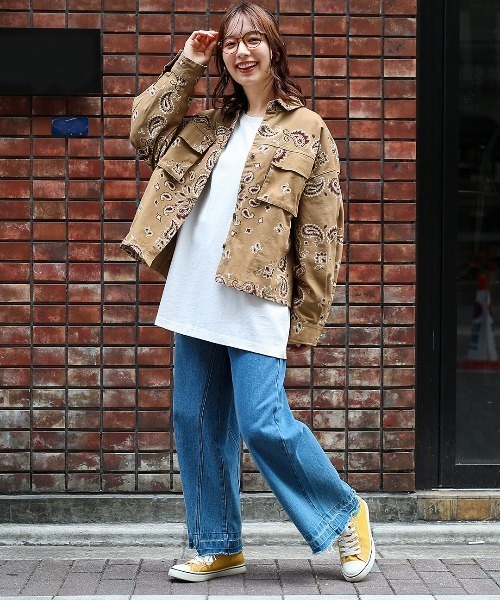 チチカカ（チチカカ）の「ビッグバンダナオーバーシャツ（シャツ/ブラウス・レディース・アイボリー/ベージュ/ネイビー・FREE）」の13枚目の写真