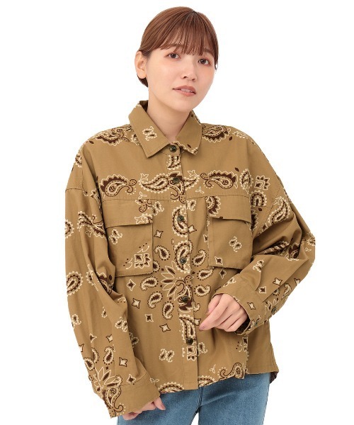 チチカカ（チチカカ）の「ビッグバンダナオーバーシャツ（シャツ/ブラウス・レディース・アイボリー/ベージュ/ネイビー・FREE）」の21枚目の写真