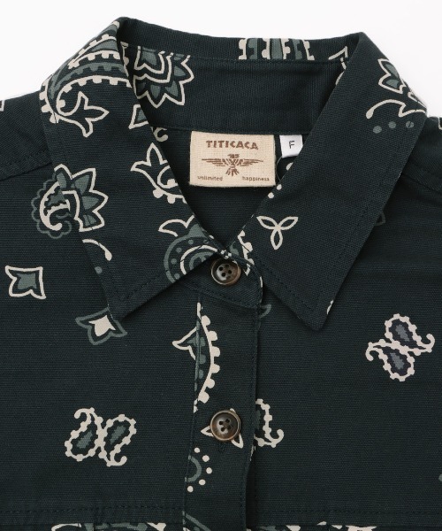 チチカカ（チチカカ）の「ビッグバンダナオーバーシャツ（シャツ/ブラウス・レディース・アイボリー/ベージュ/ネイビー・FREE）」の20枚目の写真