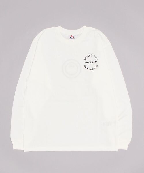 AVIREX（アヴィレックス）の「L/S VARSITY LOGO 2.0 T-SHIRT / ヴァーシティロゴ 2.0 長袖Tシャツ（Tシャツ/カットソー・メンズ・ネイビー/ホワイト系2/ブラック/オレンジ・2XL/L/M/XL）」の9枚目の写真