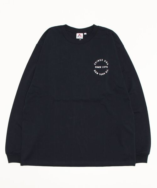 AVIREX（アヴィレックス）の「L/S VARSITY LOGO 2.0 T-SHIRT / ヴァーシティロゴ 2.0 長袖Tシャツ（Tシャツ/カットソー・メンズ・ネイビー/ホワイト系2/ブラック/オレンジ・2XL/L/M/XL）」の11枚目の写真