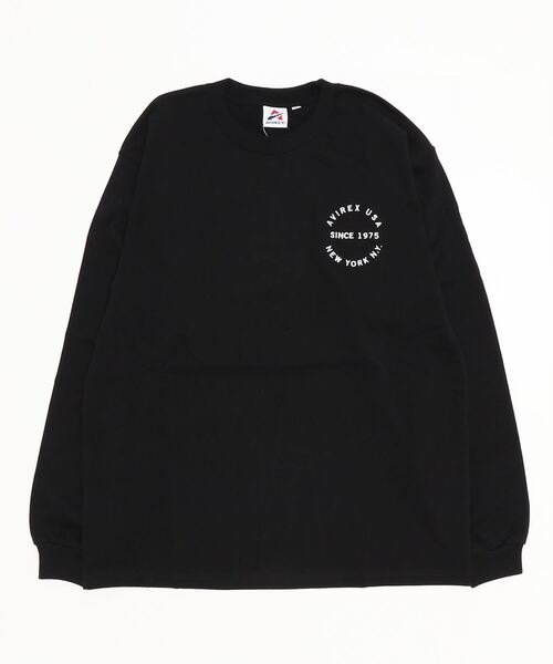 AVIREX（アヴィレックス）の「L/S VARSITY LOGO 2.0 T-SHIRT / ヴァーシティロゴ 2.0 長袖Tシャツ（Tシャツ/カットソー・メンズ・ネイビー/ホワイト系2/ブラック/オレンジ・2XL/L/M/XL）」の10枚目の写真