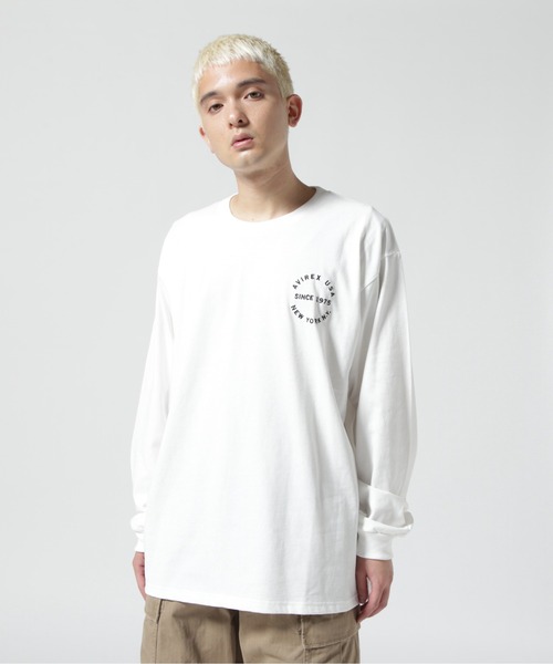 AVIREX（アヴィレックス）の「L/S VARSITY LOGO 2.0 T-SHIRT / ヴァーシティロゴ 2.0 長袖Tシャツ（Tシャツ/カットソー・メンズ・ネイビー/ホワイト系2/ブラック/オレンジ・2XL/L/M/XL）」の17枚目の写真