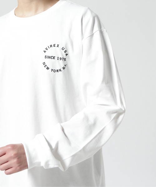 AVIREX（アヴィレックス）の「L/S VARSITY LOGO 2.0 T-SHIRT / ヴァーシティロゴ 2.0 長袖Tシャツ（Tシャツ/カットソー・メンズ・ネイビー/ホワイト系2/ブラック/オレンジ・2XL/L/M/XL）」の21枚目の写真