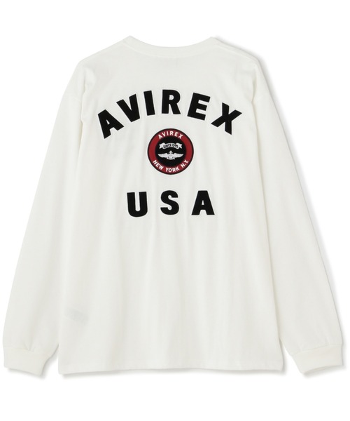 AVIREX（アヴィレックス）の「L/S VARSITY LOGO 2.0 T-SHIRT / ヴァーシティロゴ 2.0 長袖Tシャツ（Tシャツ/カットソー・メンズ・ネイビー/ホワイト系2/ブラック/オレンジ・2XL/L/M/XL）」の14枚目の写真