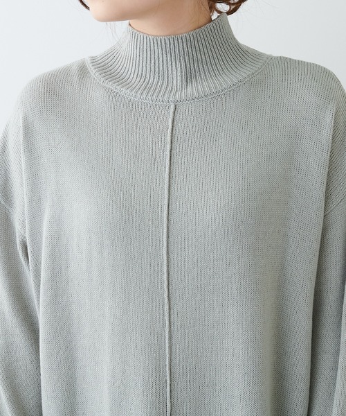 PUAL CE CIN（ピュアルセシン）の「【Du noir】ウォッシャブルニットハイネックワンピース（ワンピース・レディース・ブラック/グレー/レッド・FREE）」の4枚目の写真