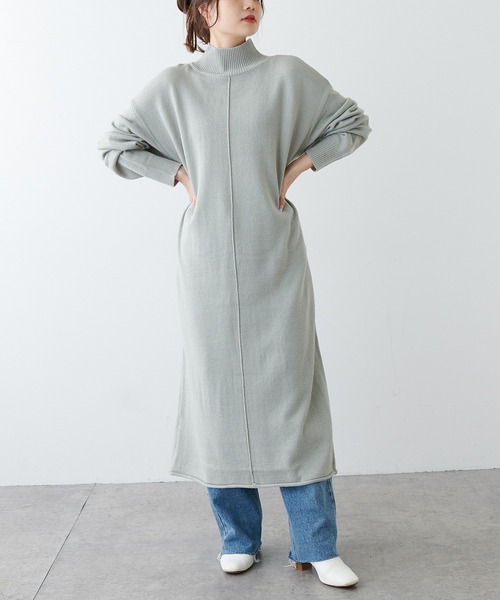 PUAL CE CIN（ピュアルセシン）の「【Du noir】ウォッシャブルニットハイネックワンピース（ワンピース・レディース・ブラック/グレー/レッド・FREE）」の9枚目の写真