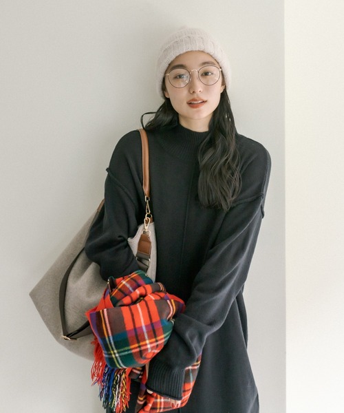 PUAL CE CIN（ピュアルセシン）の「【Du noir】ウォッシャブルニットハイネックワンピース（ワンピース・レディース・ブラック/グレー/レッド・FREE）」の19枚目の写真