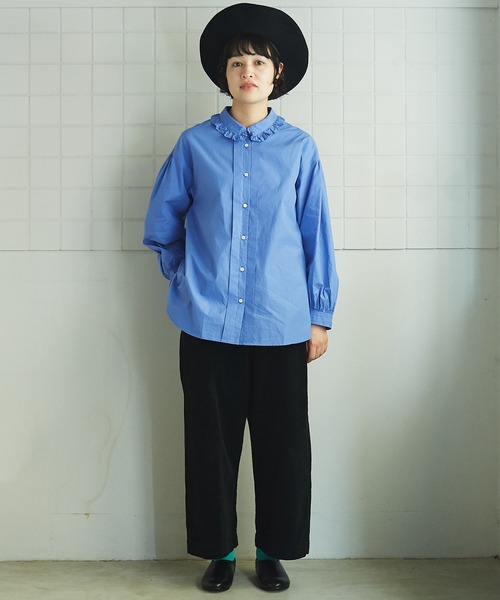 bulle de savon（ビュルデサボン）の「○HighCount poplin フリル 