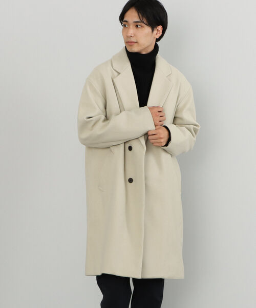 ND913さ@ BEAMS 新品 2.5万 極上チェスターコート M BEAMS HEART（ビームス ハート）ベルト付き ロングチェスター