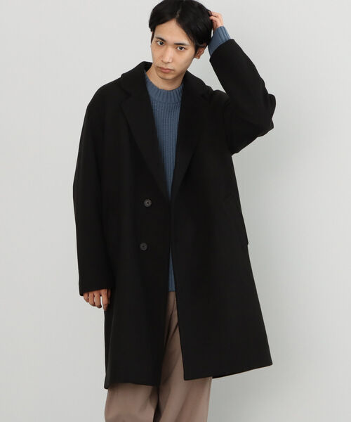 BEAMS HEART ブラック チェスターコート　メンズL BEAMS HEART（ビームスハート）の「BEAMS HEART / セミダブル