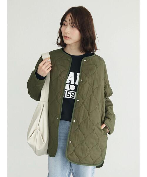 Green Parks(グリーンパークス)の「ミドル丈キルトブルゾン(ブルゾン・レディース・カーキ/アイボリー/ブラック・FREE)」の18枚目の写真