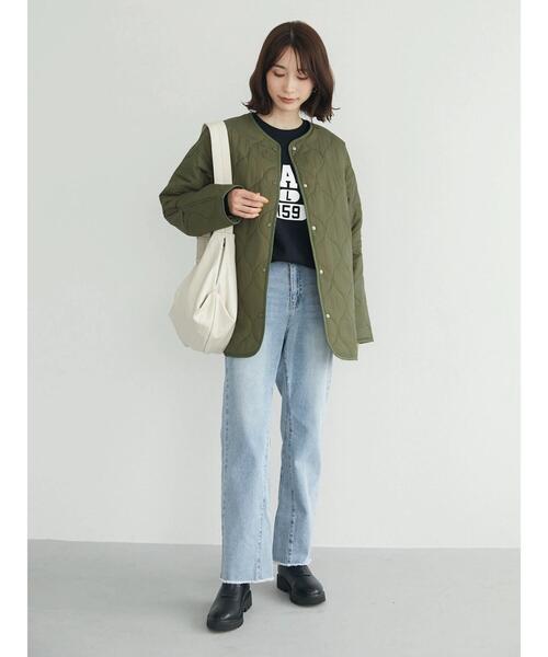Green Parks(グリーンパークス)の「ミドル丈キルトブルゾン(ブルゾン・レディース・カーキ/アイボリー/ブラック・FREE)」の13枚目の写真