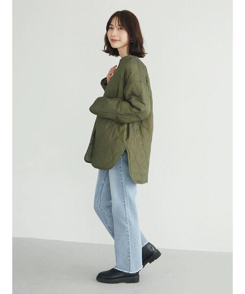 Green Parks(グリーンパークス)の「ミドル丈キルトブルゾン(ブルゾン・レディース・カーキ/アイボリー/ブラック・FREE)」の11枚目の写真