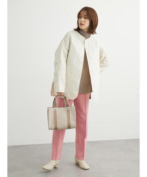 Green Parks(グリーンパークス)の「ミドル丈キルトブルゾン(ブルゾン・レディース・カーキ/アイボリー/ブラック・FREE)」の19枚目の写真