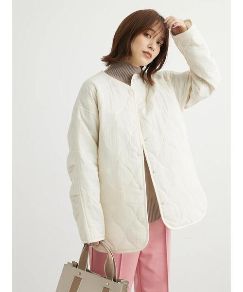 Green Parks(グリーンパークス)の「ミドル丈キルトブルゾン(ブルゾン・レディース・カーキ/アイボリー/ブラック・FREE)」の22枚目の写真