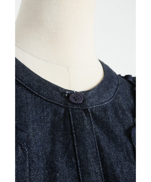 &. NOSTALGIA(アンドドットノスタルジア)の「肩フリル長袖ワンピース(ワンピース・レディース・インディゴブルー/カーキ・FREE)」の16枚目の写真