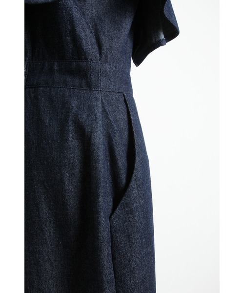 &. NOSTALGIA(アンドドットノスタルジア)の「肩フリル長袖ワンピース(ワンピース・レディース・インディゴブルー/カーキ・FREE)」の18枚目の写真