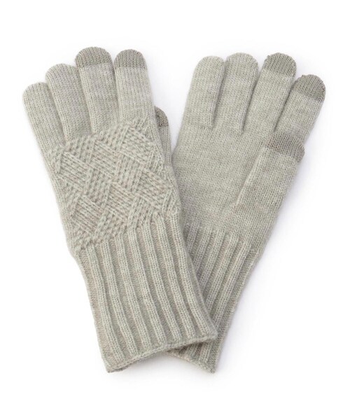 ITS'DEMO(イッツデモ)の「【手洗い可能/編地がカワイイ】スマホ対応模様編み手袋(手袋・レディース・ブラウン系/アイボリー/グレー・00)」の3枚目の写真