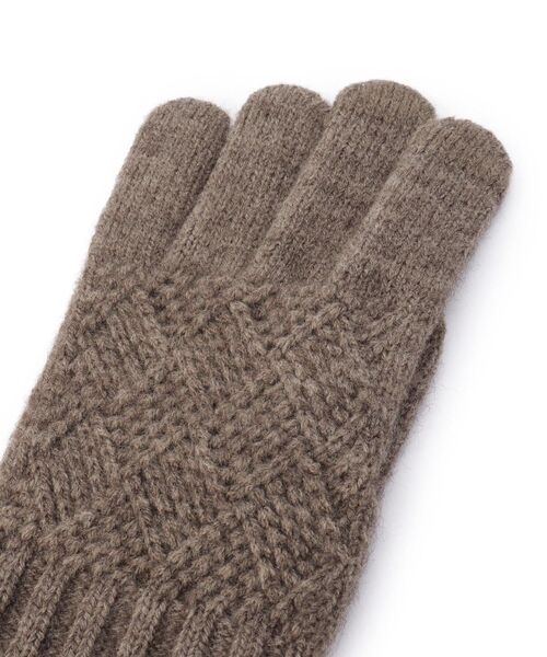 ITS'DEMO(イッツデモ)の「【手洗い可能/編地がカワイイ】スマホ対応模様編み手袋(手袋・レディース・ブラウン系/アイボリー/グレー・00)」の5枚目の写真