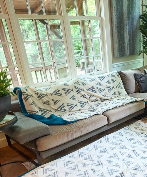 チャイハネ（チャイハネ）の「【チャイハネ】ノマディブランケットXLサイズ（ブランケット・レディース・オレンジ/ホワイト/ターコイズブルー/カーキ/ブラック・FREE）」の2枚目の写真