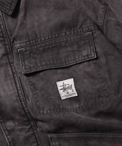 STUSSY(ステューシー)の「STUSSY/ステューシー Washed Canvas Shop ワークジャケット ハンティングジャケット キャンバス(デニムジャケット・メンズ・イエロー/ブラック/ホワイト/ブルー・M/XL/L/S)」の14枚目の写真