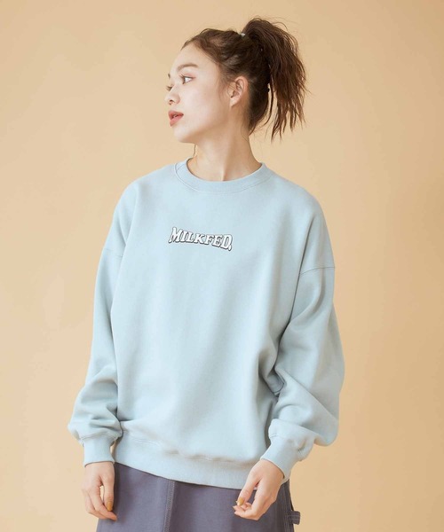 MILKFED.(ミルクフェド)の「COOPER LOGO BIG SWEAT TOP(スウェット・レディース・ライトブルー/ブラック/オフホワイト/ライトピンク/チャコール・ONE SIZE)」の20枚目の写真