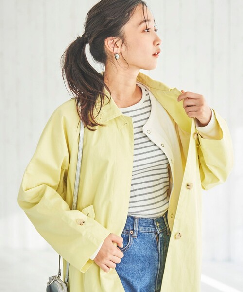 coen（コーエン）の「ステンカラーコート（ステンカラーコート・レディース・ベージュ/ネイビー/イエロー・S/M/L）」の3枚目の写真