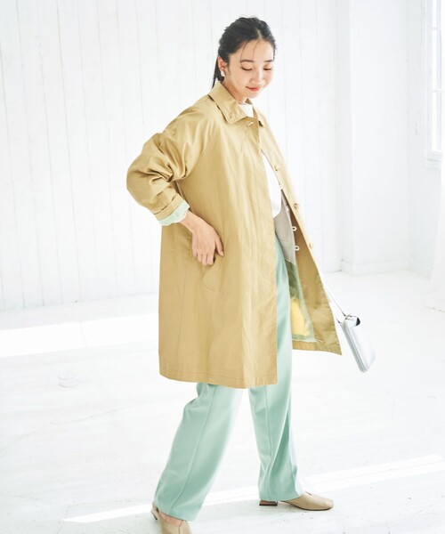 coen（コーエン）の「ステンカラーコート（ステンカラーコート・レディース・ベージュ/ネイビー/イエロー・S/M/L）」の15枚目の写真