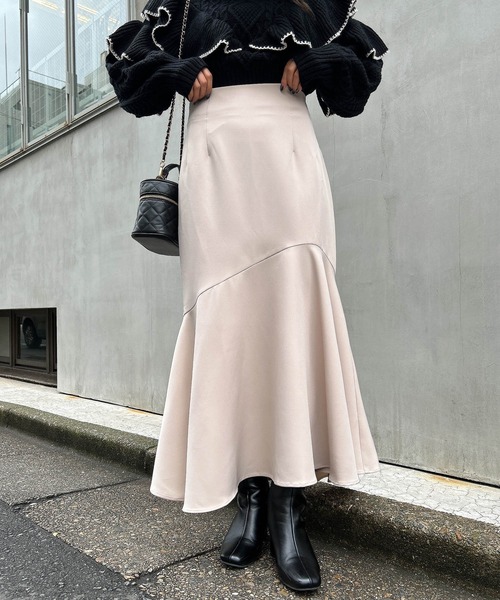 INGNI(イング)の「アシメマーメイドスカート(スカート・レディース・ブラック/ボルドー/ベージュ・FREE)」の3枚目の写真