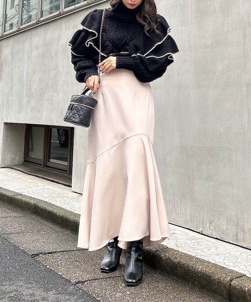 INGNI(イング)の「アシメマーメイドスカート(スカート・レディース・ブラック/ボルドー/ベージュ・FREE)」の6枚目の写真