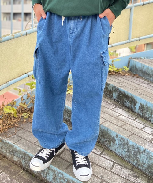 DC(ディーシー)の「DC/ディーシー ワイドカーゴパンツ カーゴデニム/イージーパンツ ワイドデニム/ビッグポケット ウェストゴム DPT231025(カーゴパンツ・メンズ・ブラック/カーキ/ネイビー・L/M/XL)」の20枚目の写真